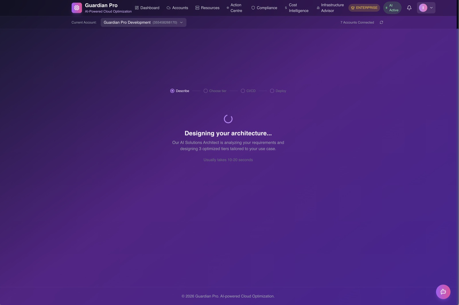 CloudFormation template preview showing generated infrastructure resources